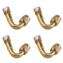Tire Valve Extender, 4-Piece Brass 45-Degree Truck Tire Extender, Convenient for Use  Dual Wheels, Sturdy and Reliable