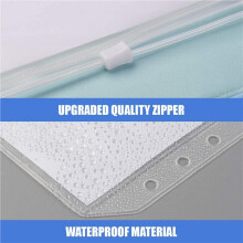 60 Pièces A5 Poches pour Reliure Poche pour Reliure à Fermeture à Glissière à 6 Trous avec Poche pour Étiquette en Plastique pour Reliure pour
