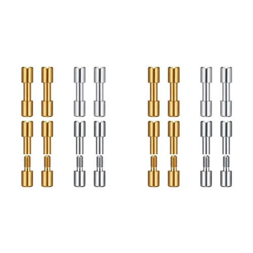 16 Sets Stainless Steel Brass Bracket Bolt Fasteners Tool Knife Handle Bolt Replacement Rivet Kitchen-Knife Handle Rivet