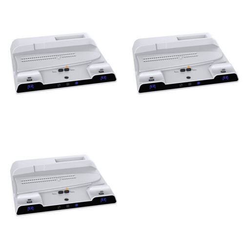 3X for PS5/Slim/Pro Multi-Function Cooling Base with Dual Wireless Controller Charger Mobile Hard Disk Storage Rack