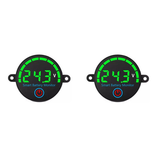2X LED Battery Level Indicator Digital Voltmeter with Screw Hole Voltage Tester Lithium Battery Capacity Board Green