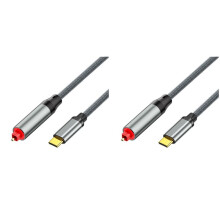 2X Type-C to Fiber Optic Audio Cable, USB-C to SPDIF Fiber Optic Cable, Laptop to Sound Card Adapter Cable