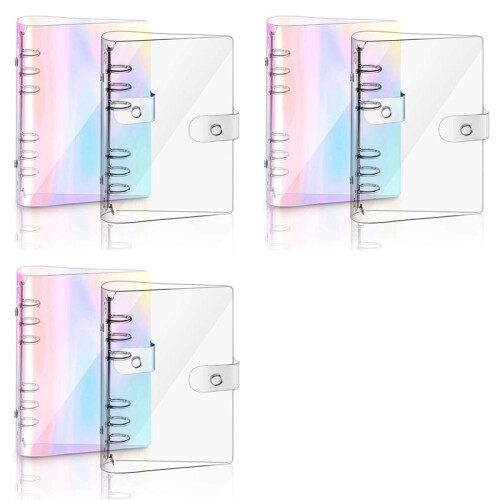 6 PCS A5 Rainbow Soft PVC-Notebook-Binder Klare Soft PVC-Notebook-Abdeckung, Loose Leaf Personal Planner Binder