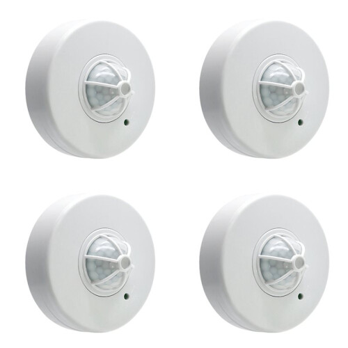 4X Motion Sensor,3 Detectors 360 Degree Ceiling PIR Movement Sensor Light  110-240V for Bathroom