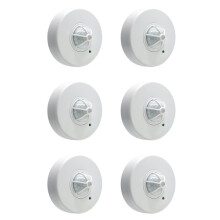 6X Motion Sensor,3 Detectors 360 Degree Ceiling PIR Movement Sensor Light  110-240V for Bathroom