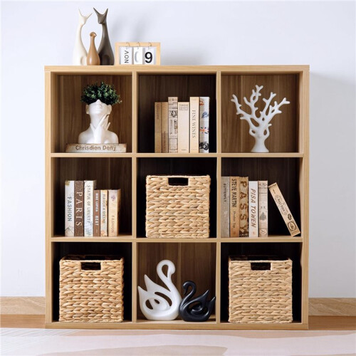 2 Pcs Storage Basket, Water Hyacinth Hand-Knitting Storage Baskets, Convenient Square Wicker Baskets  Storage Bins 2