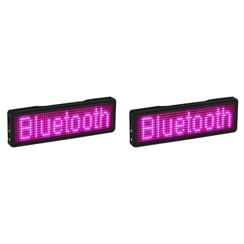 2X  LED Name Badge Rechargeable Light Sign DIY Programmable Scrolling Message Board Display LED,Type 3