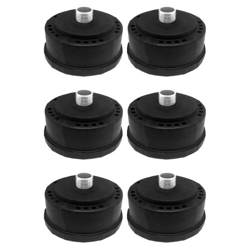 6pcs 25mm/1Inch Air Compressor Noise Reducer Silence Filter,Plastic Shell Round Muffler Filter