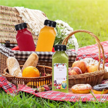 36Pcs 12oz Plastic Juice Bottles with Tamper Evident Caps, Reusable Clear Juice Containers with Labels, Funnel and Brush