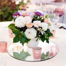 24pcs 12 Inch Round Mirrors for Centerpieces for Tables, Round Mirrors Trays Plates for Centerpieces