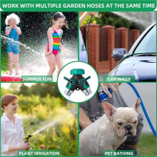 2X Hose Splitter 2 Way 3/4 Inch Faucet Y Connector with Shut Off Valve,Garden Hose Splitter B