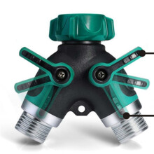 2X Hose Splitter 2 Way 3/4 Inch Faucet Y Connector with Shut Off Valve,Garden Hose Splitter B