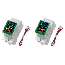 2X Peacefair PZEM-008 Multicolor Din Rail Electricity Digital Power Meter Watt Kwh Wattmeter Monitor Ammeter