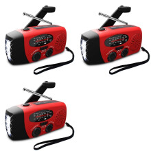 3X Led Flashlights Hand Crank Dynamo Powered AM/FM/NOAA Radio Emergency Rescue LED Flashlight Emergency Power Supply