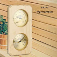 2X Thermomètre de Sauna 2 en 1, Hygrothermographe de Sauna en Bois, Thermomètre et Hygromètre Celsius D'Intérieur pour Hôtel ou Salle de Sauna