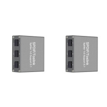 2X Divisor de Audio Digital SPDIF 1x3 Toslink Óptico de 3 Vías Adaptador Compatible con LPCM 2.0 DTS Dolby-AC3 para PS4/TV/ para /Amplificador