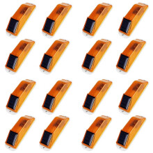 Solar Warning Lights, Bright Solar Strobe Lamp Magnetic Base, Waterproof LED Beacon Safety Light Outdoor 16 Pack Yellow
