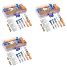 3X Wool Felting Needle Tools, Wool Felting Tool Kit with 3 Sizes Felting Needles and 1/8 Needle Wooden Handle for Needle