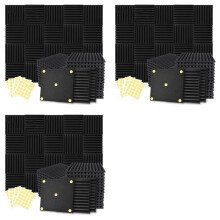 72er-Pack Akustikschaumstoffplatten, 1 X 12 X 12 Zoll, Schalldämmende Keilplatten mit Geräuschunterdrückung für das Homeoffice, Aufnahmestudio
