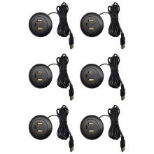 6X Concentrador USB Tipo C con Orificio para Escritorio, Cargador USB, Divisor 3 en 1