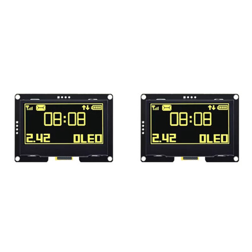 2pcs 2.42 Inch OLED Display Module 128x64 LCD HD Screen Module SSD1309 4 Pin IIC Serial for   R3 Yellow 1