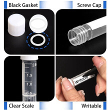 240pcs 2 Ml Plastic Vials Lab Plastic  Test Tubes Graduated with Cap for Laboratory School Educational