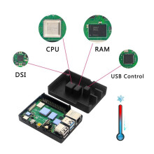 4X Aluminum Alloy Case for Raspberry Pi 4 Metal Shell Passive Cooling Enlosure Case for Raspberry Pi 4 Model B Black