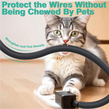 4X Dog and Cat Cord Protector 10ft ,Cable Sleeve for Easy Cord Management, Protects Cables From Pets Chewing 1inch
