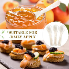 120pcs Caviar Spoons of Pearl Mop Spoons with Hand for Caviar, Egg, Ice Cream, Salt, Coffee Serving