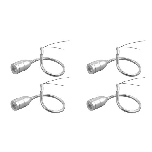 4x 3WAC 12V 24V LED Tool Light Flexible 30cm LED Workshop Work Light Silver for CNC Machine Rework Welding Machine