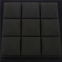 4pcs 25X25X5cm Wallpaper Sticker Practical Acoustic Foam Panel Sound Stop Absorption Sponge (Black)