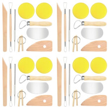 36PCS Clay Sculpting Tool Set - Easy to Use Trimming and Carving Tools with Sturdy Wooden Handles