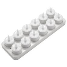 Rechargeable LED Electric Candles, Flameless Flickering Tea Lights, Decorations Set of 60,White US Plug