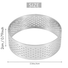 32Pack 6cm Circular Tart Rings Dessert Stainless Steel Perforation Fruit Pie Cake Mousse Mold Kitchen Baking Mould