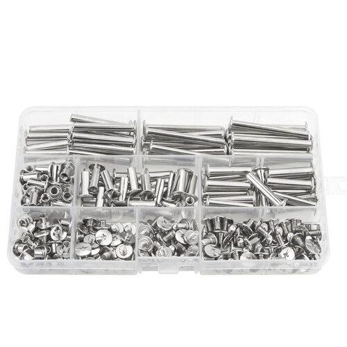 Chicago Screw Binding Screws Posts Assortment Kit for DIY Leather Bookbinding Crafts(480Pcs,M5) 1