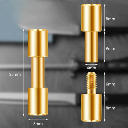 16 Sets Stainless Steel Brass Bracket Bolt Fasteners Tool Knife Handle Bolt Replacement Rivet Kitchen-Knife Handle Rivet 2