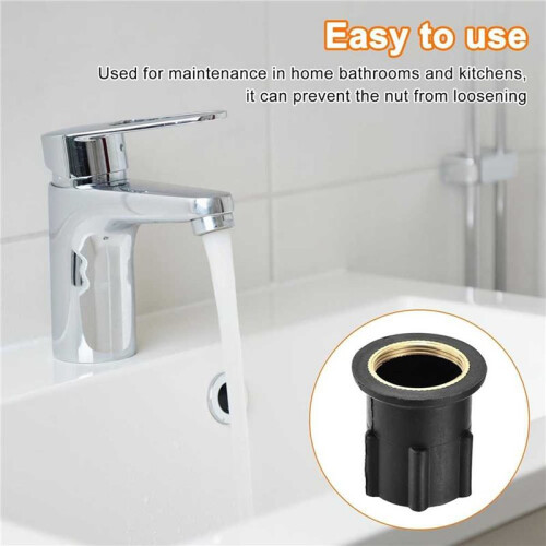 3X Mixer Mounting Nut for Countertop - Easy Installation, Black Color, 32mm Inner Diameter 2