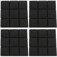 4pcs 25X25X5cm Wallpaper Sticker Practical Acoustic Foam Panel Sound Stop Absorption Sponge (Black)