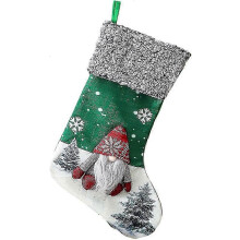 Hängender Weihnachtsstrumpf, 3D-Plüsch-Weihnachtswichtel mit schwedischem Wichtel, Weihnachtsstrümpfe, Hängende Weihnachtsstrümpfe, Wei