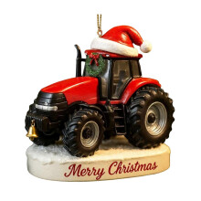 Weihnachtsschmuck Traktor mit Weihnachtsmütze