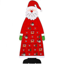 Joulukalenteri 3D-joulupukin huopa-adventtikalenteri 24 päivän taskuilla Joulun lähtölaskenta