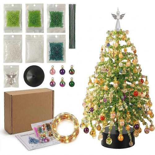 Beaded Christmas Tree Kit - DIY Handmade Craft Set for Festive Holiday Decoration-E