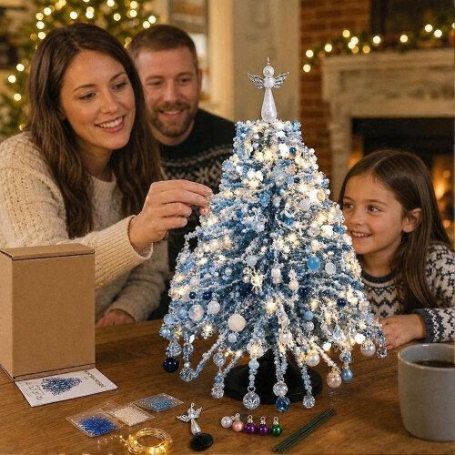 Beaded Christmas Tree Kit - DIY Handmade Craft Set for Festive Holiday Decoration-E 2