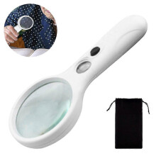 1 Lente d'ingrandimento con luce, ingrandimento 3x, 45x, lente d'ingrandimento portatile con luce LED per leggere caratteri piccoli, mo