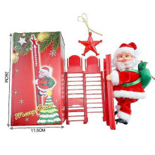 Electric Climbing Ladder Music Santa Claus Christmas Ornament Decoration Christmas Gift for Christmas Tree Hanging Decor