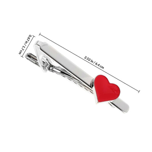 Alloy Valentines Day Tie Clip for Men Heart Shaped Accessory 1