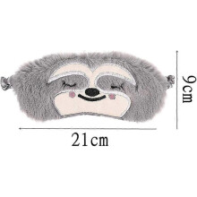 2 StückLustiges Geschenk: Schlafmaske, flauschig weich, aus Seide, Faultier-Schlafauge