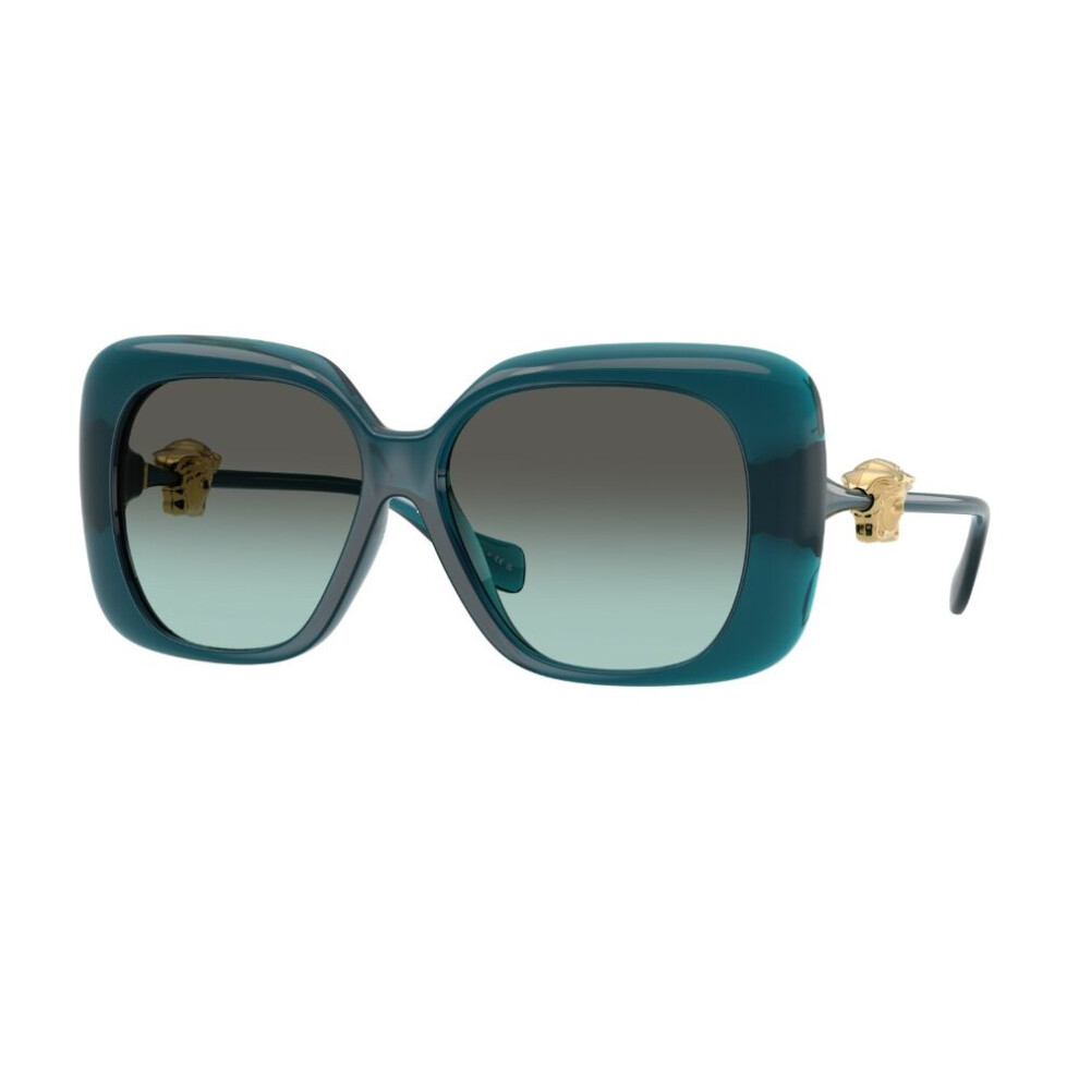 Versace Woman Sunglass VE4499U - Frame color: Transparent Blue, Lens color: Green Gradient Green - Image 4