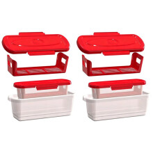 Batteriefisch Paniermehl Shaker Schüssel mit Paniermehl Shaker Tray mit Deckeln Shaker zum Frittieren Von Hähnchenflügeln Zwiebelringen Gemüse A