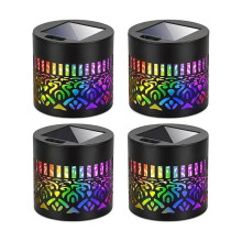 Set di 4 Luci Mandala Solari per Parete Esterna, Luci per Scale e Gradini da Esterno IPX65 Impermeabili per Decorazione Giardino